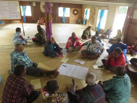 Community members developing their  ICM plan in Kadavu Province